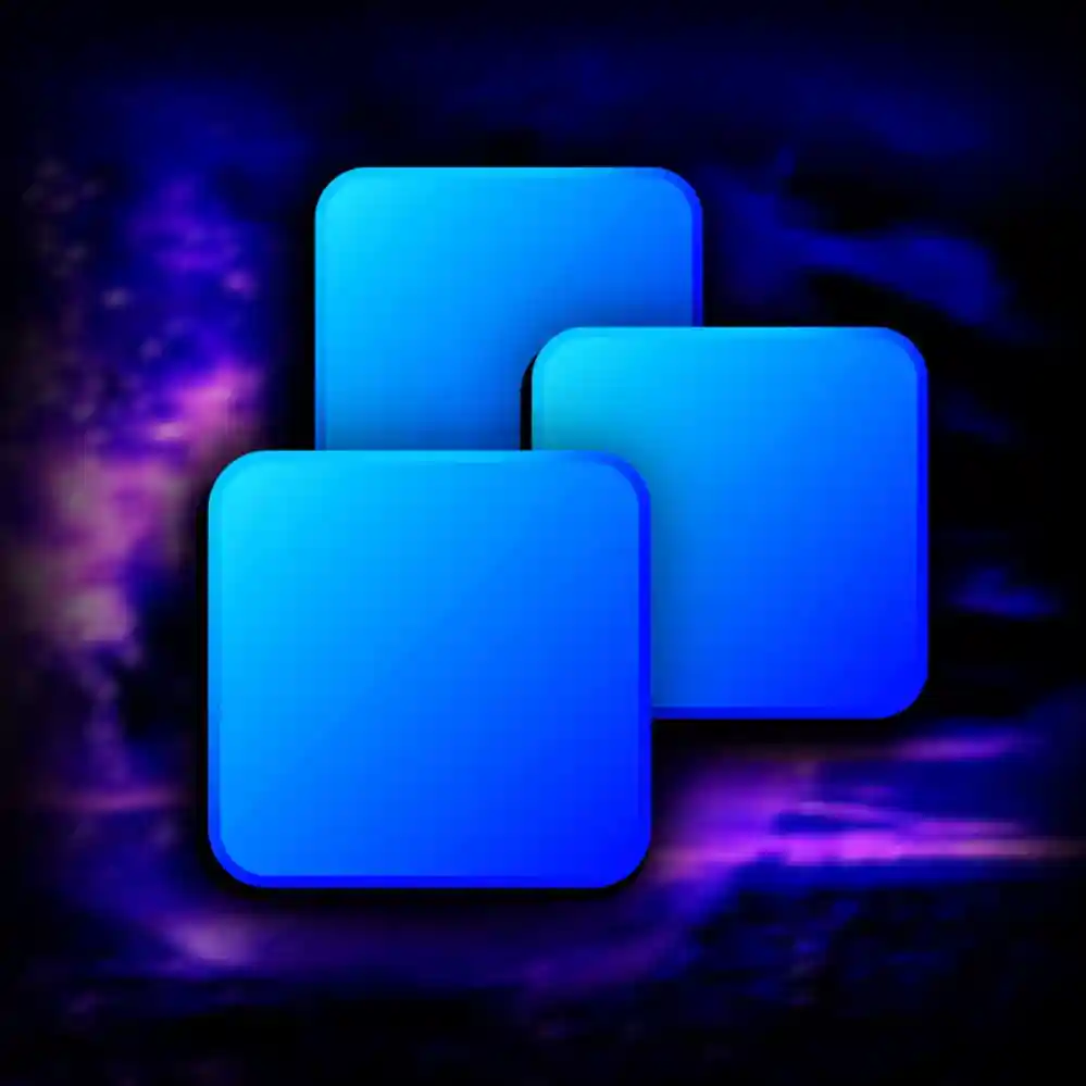 Drei abgerundete blaue Vierecke mit Farbverlauf
